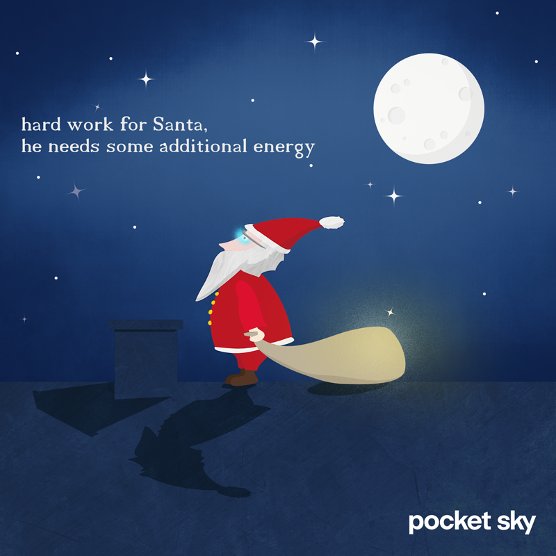 Santa Clous wearing pocket sky